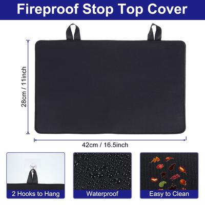 Stove Top Cover for Electric Stove, 16.5" x 11" Glass Stove Top Cover Black