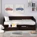 Daybed with Twin Size Trundle and Storage Drawers, Solid Wood Slats Support,