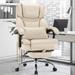 Red Barrel Studio® Czarnetzki Executive Office Chair w/ Footrest, High Back Office Chair Angle Adjustable /Upholstered in Brown/Gray | Wayfair