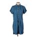 Love Stitch Casual Dress - Shirtdress: Blue Dresses - Women's Size Small