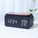 Desk Digital Clock Wooden Alarm Clock Wireless Charging Clok for Table Bedroom Office LED Display Thermometer Humidity Clock