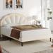 Lark Manor™ Aisaiah Flower Silhouette Headboard Platform Bed Upholstered/Velvet/Metal in White | 46.9 H x 57.9 W x 78.7 D in | Wayfair