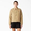 Dickies Women's Oakport Cropped Coaches Jacket - Khaki Size XL (FJR15)