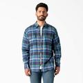 Dickies Men's Flex Long Sleeve Flannel Shirt - Navy Blue/multi Plaid Size XL (WL650)