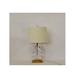 Everly Quinn Demyra Table Lamp Linen/Metal/Crystal in Gray/White | 24 H x 16.5 W x 16.5 D in | Wayfair 67B3566493A64086B70E865262224D8E