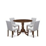 Red Barrel Studio® Round 42" Dining Set Wood/Upholstered in Brown | 30 H in | Wayfair 92ECAE8BF0DF4D9C847414FD71F04478