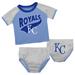 Newborn Light Blue/Heather Gray Kansas City Royals Little Slugger Two-Pack Bodysuit Set