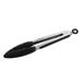 Silicone BBQ Grill BBQ Utensils Salad Tools Kitchen Tongs Food Tong Cooking Clip Stainless Steel BLACK 7 INCH