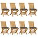 Anself 8 Piece Folding Garden Chairs with Cushion Teak Wood Side Chair for Patio Backyard Poolside Beach Outdoor Furniture 18.5 x 23.6 x 35 Inches (W x D x H)