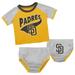 Newborn Yellow/Heather Gray San Diego Padres Little Slugger Two-Pack Bodysuit Set