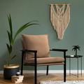 Fairyland Linen Fabric Modern Accent Chair with Metal Frame Upholstered Club Chair Clearance Arm Chair for Small Space and Office Brown