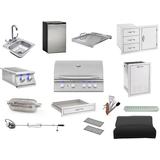 Summerset Sizzler Pro Outdoor Grill Kitchen Package | 32 Built-in Grill Set | Double Side Burner | 3-Drawers & Access Door Combo | Vented Propane Tank & Trash Drawer and Other Accessories