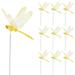 Ycolew 3D Dragonfly Garden Decor Dragon Fly Garden Stakes Dragonflies Garden Ornaments Patio Decoration Dragonfly Stakes with Sticks