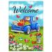 Morigins Welcome Flower Truck House Flag Spring Old Truck Blue Daisy House Yard Flag 28 x 40 Inch
