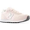 Sneaker NEW BALANCE "WL515", Gr. 41,5, rosa (rosa, weiß), Leder, Textil, sportlich, Schuhe