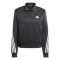 adidas Women's Iconic Wrapping 3-Stripes Snap Track Jacket Top, Black/White, M