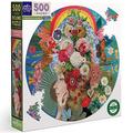 eeBoo - Round Puzzle 500 pcs - Theatre of Flowers - (EPZFTFL