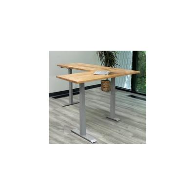 72" x 48" Solid Beech Wood L-Shaped Electric Lift Desk