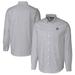 Men's Cutter & Buck Charcoal North Carolina Tar Heels Alumni Logo Stretch Oxford Stripe Long Sleeve Button-Down Shirt