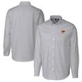 Men's Cutter & Buck Charcoal Oklahoma State Cowboys Alumni Logo Stretch Oxford Stripe Long Sleeve Button-Down Shirt