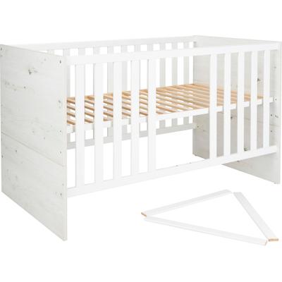 Kinderbett ARTHUR BERNDT "Kinderbett »Lavea« 70 x 140 cm", Baby, Gr. Liegefläche B/L: 70cm x 140cm H: 84cm, kein Härtegrad, weiß (weiß, oak, nachbildung, weiß, oak, nachbildung, weiß, oak, nachbildung), Betten