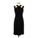 Anne Klein Casual Dress - Midi High Neck Sleeveless: Black Print Dresses - Women's Size 2
