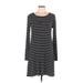 Maurices Casual Dress - A-Line Scoop Neck Long sleeves: Black Color Block Dresses - Women's Size Medium