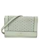 KATE SPADE Mint Green Leather Perforated Flap Shoulder Bag