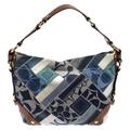 COACH Multicolor Patchwork Leather and Fabric Carly Hobo