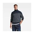 G Star Raw G-Star RAW Unisex Jacquard Stripe Turtle Knit - Blue Cotton - Size Small