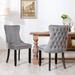 Upholstered High Wing Back Vintage Dining Chair with Nailhead Trim and Solid Wood Legs for Dining Room(Set of 2)