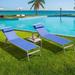 Patio Chaise Lounge Set of 3, Aluminum Lounge Chairs with 5 Adjustable Positions, Outdoor Chaise Lounge