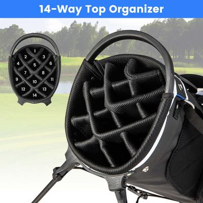 Costway Lightweight Golf Stand Bag with 14 Way Top Dividers 6 Pockets - See Details