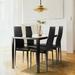 5 Pieces Dining Table Set for 4,Kitchen Room Tempered Glass Dining Table ,4 Faux Leather Chairs