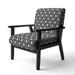 Designart "Monochrome Geometric Pattern II" Upholstered Mid-Century Accent Chair - Arm Chair