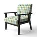 Designart "Geometric Green Circle I" Upholstered Mid-Century Accent Chair - Arm Chair