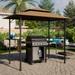 8'x5' Grill Gazebo Patio Bbq Double Tiered Canopy with 2 Shelves