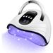 UV Gel Nail Lamp 120W LED Nail Light Fast Nail Dryer for Gel Polish Curing with 4 Timers Portable Handle Large Space Automatic Sensor (White)