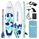 SEASEESUP Inflatable Stand up Paddle Board 11ft Paddle Boards for Adults Blow Up Boards Gray Paddle Board with SUP Accessories Wide Stable Desigin Non-Slip Deck Double Action Pump