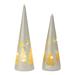 The Holiday Aisle® LED Frosted Glass Tree Decor Set of 2 Glass/Mercury Glass | 11.5 H x 3.5 W x 3.5 D in | Wayfair A96B56B36E5B40F7BF04090FA02F83D6