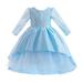 Tosmy Girls Dresses Toddler Girls Long Sleeve Lace Embroidery Princess Pageant Gown Party Evening Dress Wedding Dress For Children Fashion Party Dress