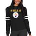 Women's Concepts Sport Black Pittsburgh Steelers Marathon Lightweight Lounge Pullover Hoodie