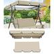 Patio Swing Canopy Waterproof Top Cover Set Waterproof Swing Canopy Replacement Set - Sunproof Cover for 3 Seater Swing with Cushion Cover - Patio Swing Canopy Top Cover Set(NOT INCLUDING SWING)