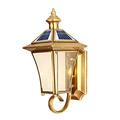 Antique Lanterns Solar Lights Outdoor Garden, Rustic Brass Wall Lamp Outdoor Waterproof with Glass Lampshade, 3 Color Temperature Wall Light Vintage Outdoor Lighting Fixtures for Patio Park,A