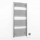 Myhomeware 400mm Wide Curved Chrome Electric Bathroom Towel Rail Radiator With Manual Electric Element UK Pre-Filled (400 x 1200 mm (h))