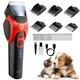 VGR Dog Clippers Cordless for Thick or Curly Coats - Professional Pet Hair Trimmer with Ceramic Blades - Low Noise Silent Grooming Kit for Cat with Matted Fur, Puppy, Poodle