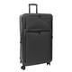 Bordlite Lightweight 4 Wheel Black Suitcase Soft Luggage Travel Cabin Bag, Easy Roll Suitcase - Black - X Large