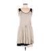 Kensie Casual Dress - Mini Scoop Neck Sleeveless: Tan Color Block Dresses - Women's Size Medium