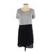 Splendid Casual Dress - Shift Scoop Neck Short sleeves: Black Color Block Dresses - Women's Size Small