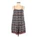 Sanctuary Casual Dress - A-Line Scoop Neck Sleeveless: Black Chevron/Herringbone Dresses - Women's Size Small